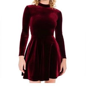 American Express / Burgundy Velvet Skater Dress
